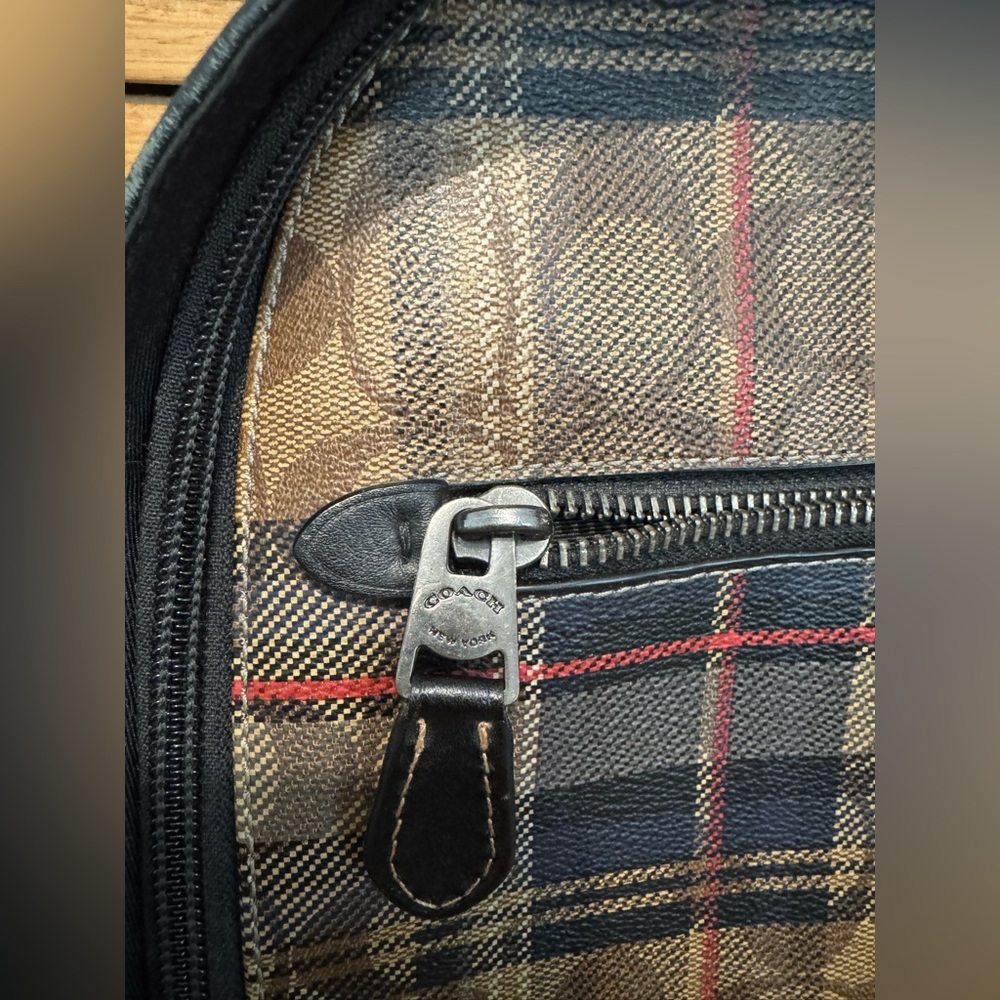 Coach Men's Plaid crossbody Bag - Brown and Black - Picture 5 of 10
